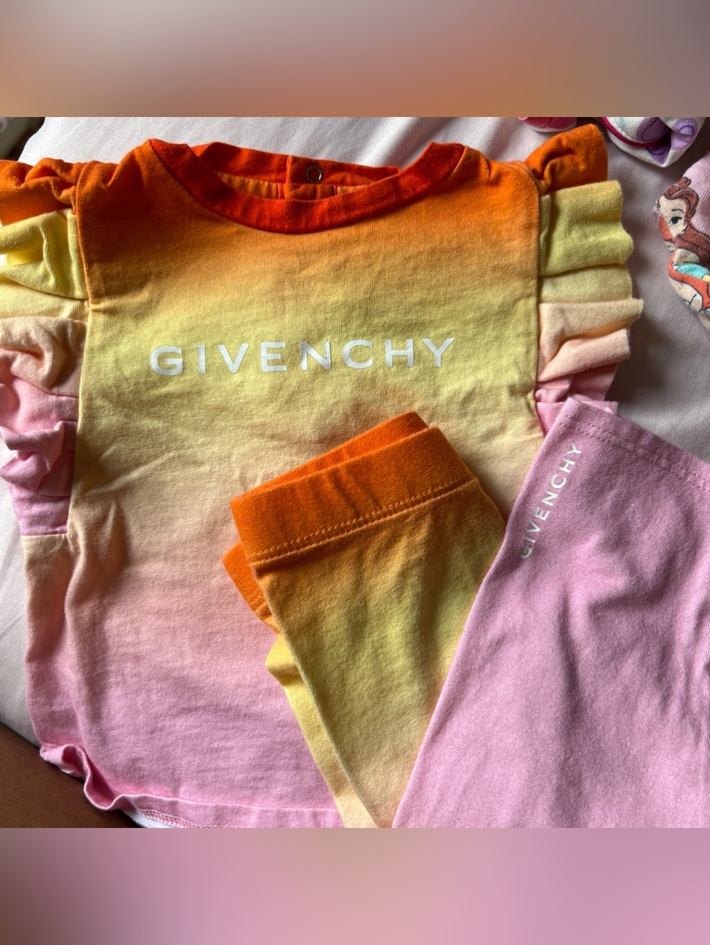 Givenchy Gradient Tee and Leggings in Orange, Yellow, Pink